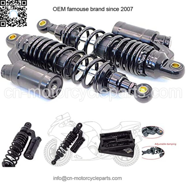 Shock Absorbers Rear Shock 320/340/ 360mm Universal Motorcycle Scooter Damping Adjustable Rear Shock Absorbers Fit for Yamaha Suzuki Kawasaki ATV Black (Color : 360mm 1pair) - Image 3