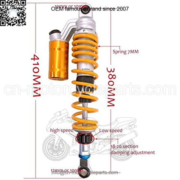 Shock Absorbers Shock Absorbers Universal 14.75" 375MM 380MM Universal Shock Absorbers Motorcycle Fit for Yamaha Suzuki Kawasaki Dirt Bikes Kart ATV (Color : 375mm) - Image 3