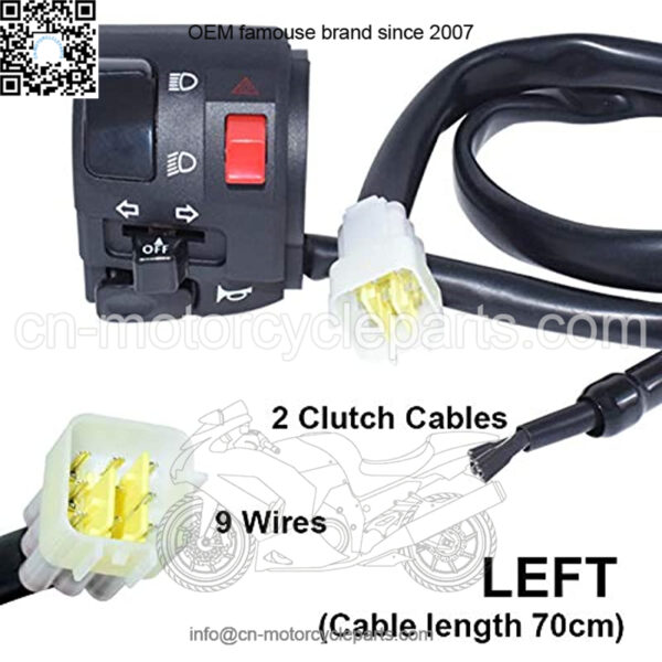 7/8" 22mm ATV Motorcycle Handlebar Controll Switches Left Right for Horn Button Turn Signal Electric Fog Lamp Light Start Kill Warning Light - Image 3