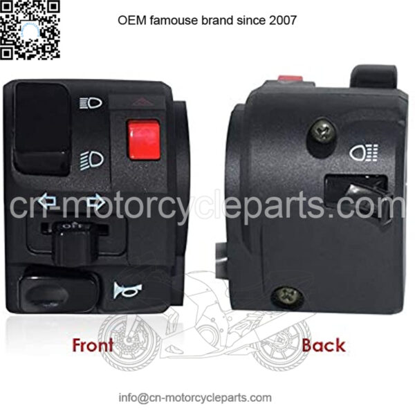 7/8" 22mm Left ATV Motorbike Handlebar Switch Motorcycle Horn Turn Signal Warning Light Switches - Image 2