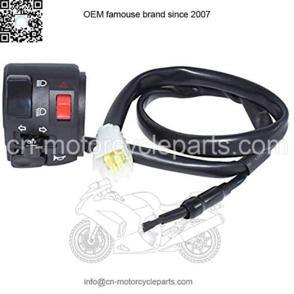 7/8" 22mm Left ATV Motorbike Handlebar Switch Motorcycle Horn Turn Signal Warning Light Switches - Image 3