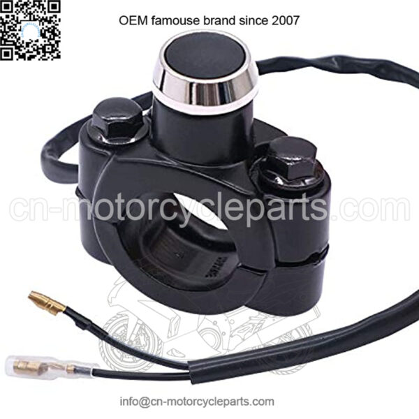 7/8"(22mm) Motorcycle ATV Momentary Start Flameout Headlight Horn Aluminum Alloy Button Switch with Install The Base with 60cm Connect Line F002