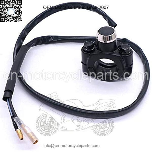 7/8"(22mm) Motorcycle ATV Momentary Start Flameout Headlight Horn Aluminum Alloy Button Switch with Install The Base with 60cm Connect Line F002 - Image 2