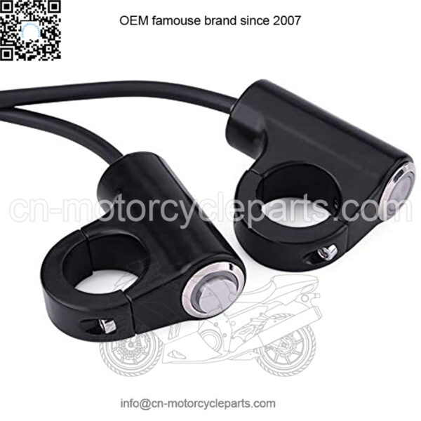 7/8" 22mm Handlebar Control Push Button Switch, Weatherproof Aluminum Alloy Motorcycle Handlebar Mount Switch Button Headlight Brake Fog Lights ON/Off(ON/Off Button with Blue Light) - Image 2