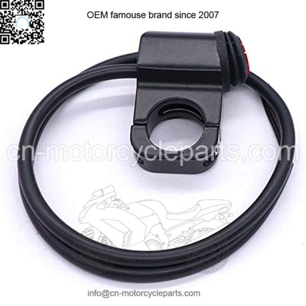 7/8   Motorcycle Handlebar Switch Waterproof ATV Handlebar Light Switch 12v Red Led Illuminated Push Button Switch O/I Aluminum Alloy Motorcycle Control Switch with 50cm Connect Line F014 - Image 5