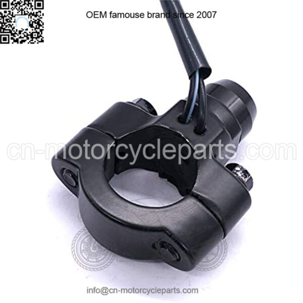 7/8" Motorcycle ATV Handlebar Latching Headlight Fog Brake Light Aluminium Alloy Button Switch Black with 60cm Connect Line and Two Bullet Connectors F011 - Image 3