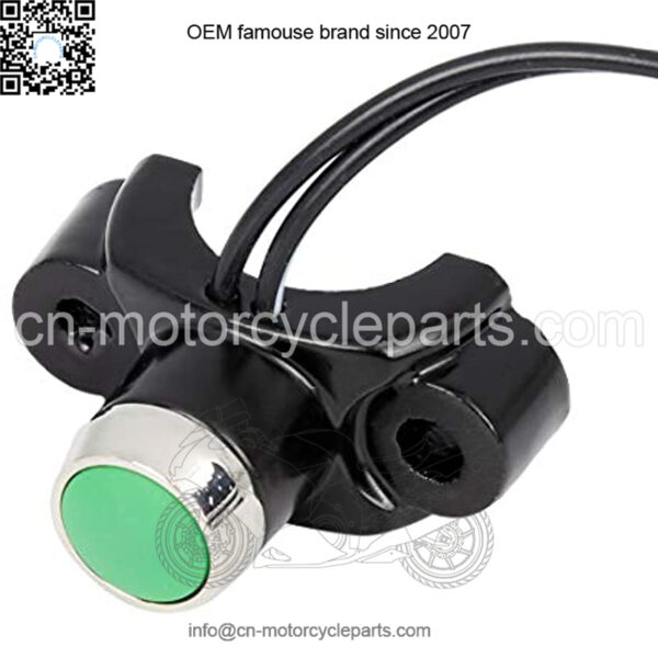 CYCLE Aluminum Alloy Motorcycle Handlebar Control Horn Start Switch Momentary Action Button with Two Connectors Green - Image 4