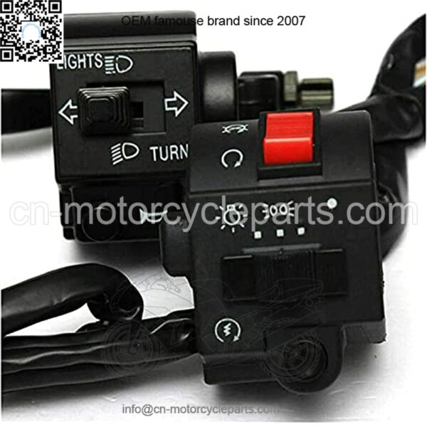 7/8" 22mm ATV Motorcycle Handlebar Control Switches with Brake Clutch Master Cylinder Left Right for Horn Button Turn Signal Electric Fog Lamp Light Start Kill Warning Light CG125 - Image 2