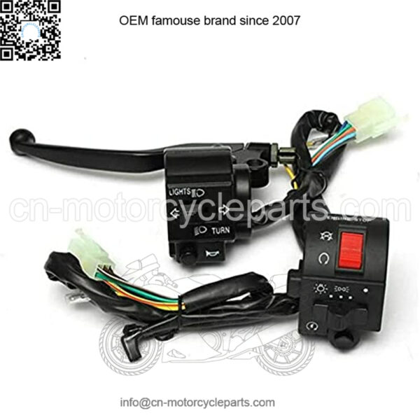 7/8" 22mm ATV Motorcycle Handlebar Control Switches with Brake Clutch Master Cylinder Left Right for Horn Button Turn Signal Electric Fog Lamp Light Start Kill Warning Light CG125 - Image 5