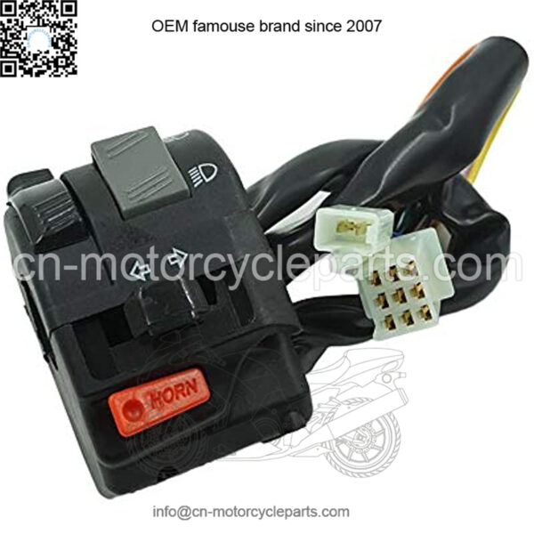 7/8" 22mm Motorcycle ATV Handlebar Control Switches Headlight Fog Light Turn Signal Horn High/Low Beam Button With 11 Wires
