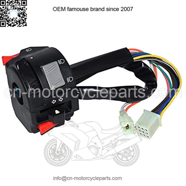 7/8" 22mm Motorcycle ATV Handlebar Control Switches Headlight Fog Light Turn Signal Horn High/Low Beam Button With 11 Wires - Image 5