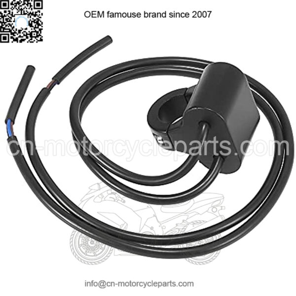 DC 12V 7/8" 22mm Motorcycle Handlebar Double Control Push Switch with Turn Signal Light High Low Beam Button Black - Image 3