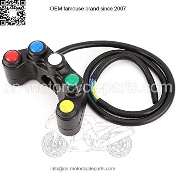 5 Buttons ATV Motorcycle Control Switch Assembly for 22mm (7/8in) Handlebar with Waterproof Handle automotive-electrical-system-switches