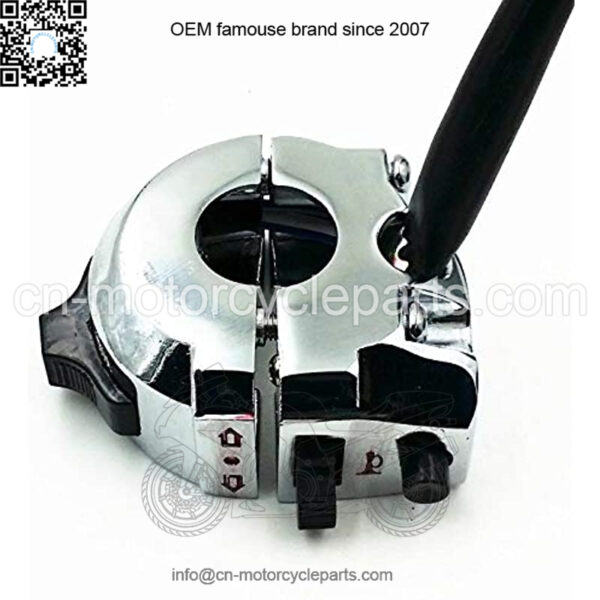 7/8" 22mm Handlebar Motorcycle Control High/Low Beam Light Turn Signal Horn Switch for Suzuki Kawasaki Yamaha Chopper Touring ATV (Chrome) - Image 3