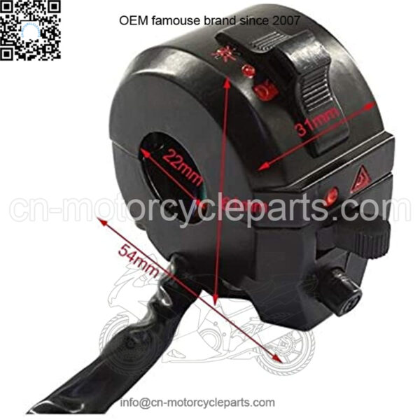 7/8" 22mm Motorcycle Motorbike ATV Handlebar Left Right Side Control Switch High/Low Beam Light Turn Signal Horn Switch Parts - Image 2