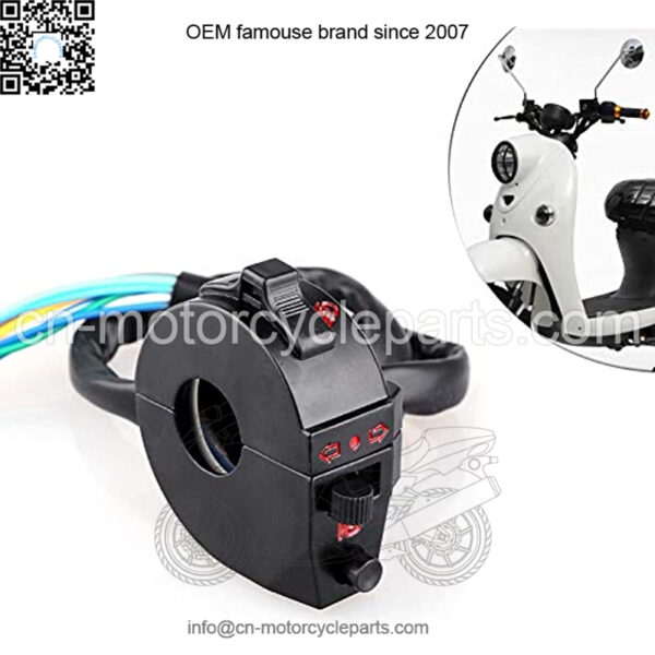 7/8" 22mm Pair Motorcycle Handlebar Switch 12V Handlebar Horn High/Low Beam Turn Signal Switch Control for Motorbike - Left & Right - Image 4