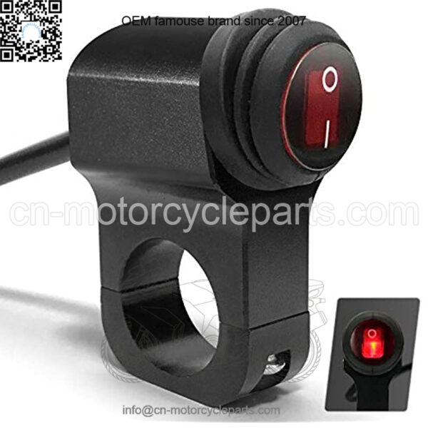 Motorcycle Handlebar Switch ATV Handlebar Light Switch 12V CNC Aluminium Alloy Push Botton Waterproof Switches for Motorcycle Light Bike Light Spotlight- Fits 7/8" Handlebars (22mm)