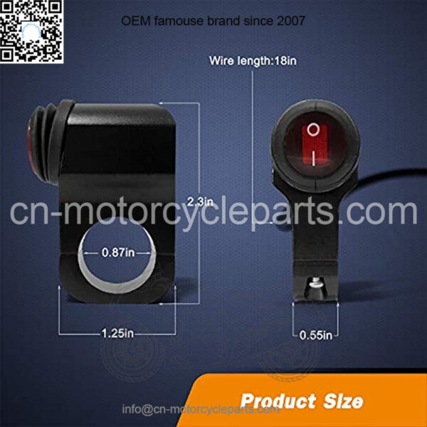 Motorcycle Handlebar Switch ATV Handlebar Light Switch 12V CNC Aluminium Alloy Push Botton Waterproof Switches for Motorcycle Light Bike Light Spotlight- Fits 7/8" Handlebars (22mm) - Image 2