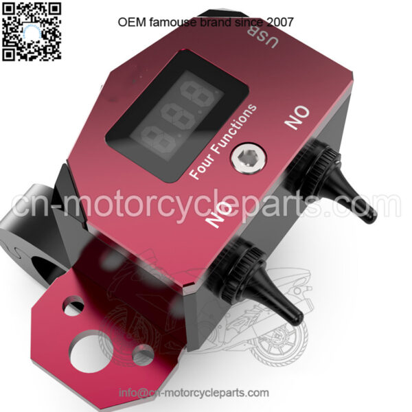 Electric USB Voltmeter Charger Motorcycle Decoration Modification Accessories CNC Scooter Double Flashing Light Button Switch