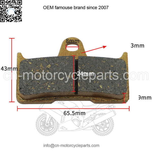 Motorcycle Brake Pads Rear Brake Pads for Kawasaki 43082-0055 - Image 2