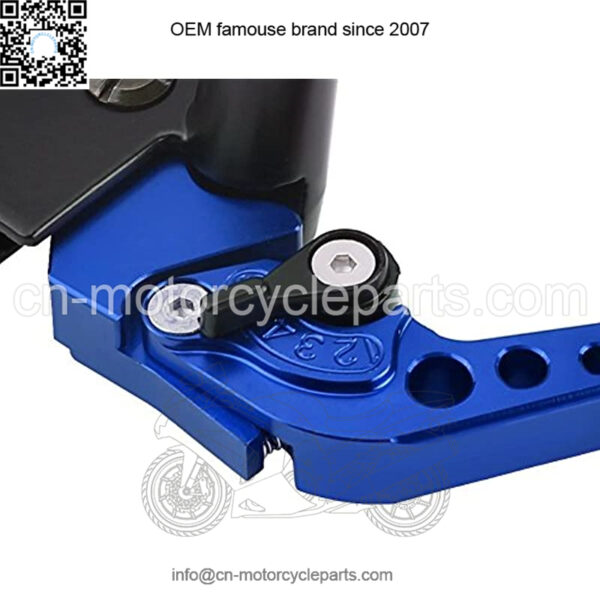 Motorcycle Brake Lever Kit 7/8" 22mm Universal Hydraulic Brake + Clutch Master Cylinder Reservoir Lever Left and Right Modification Metal Brake Clutch Lever Oil Cup (Blue) - Image 2