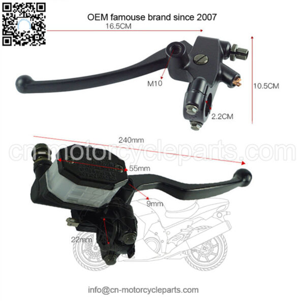 Motorcycle accessories GN125 disc brake pump assembly a set of hydraulic brake pump modified hydraulic upper pump cross-border e-commerce - Image 2