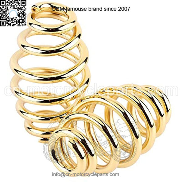 Motorcycle Seat Spring 2Pcs 3" Steel Solo Seat Barrel Springs For Chopper Bobber Motorcycle (Gold)