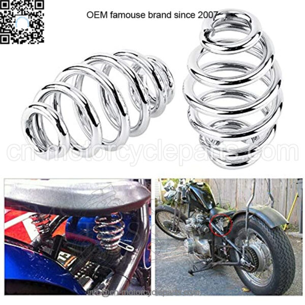 Motorcycle Seat Spring 2Pcs 3" Steel Solo Seat Barrel Springs For Chopper Bobber Motorcycle (Gold) - Image 4