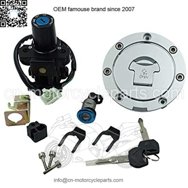 Ignition Switch Fuel Gas Cap Seat Lock Key Set Compatible for Honda CBR600F4/F4I 2001-2006,CBR900RR/CBR929RR/CBR954RR 2000-2003,CBR1000RR 2004-2007,CBR1100XX 1999-2006