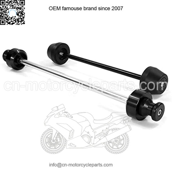 Front and Rear Axle Sliders & Swing Arm Stand Bobbins, Fit for MT-07 2014 2015 2016 2017 2018 2019 2020 2021 & FZ-07 Motorcycle Front and Rear Axle Sliders CNC Aluminum (Black) - Image 3