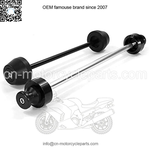 Front and Rear Axle Sliders & Swing Arm Stand Bobbins, Fit for MT-07 2014 2015 2016 2017 2018 2019 2020 2021 & FZ-07 Motorcycle Front and Rear Axle Sliders CNC Aluminum (Black) - Image 4