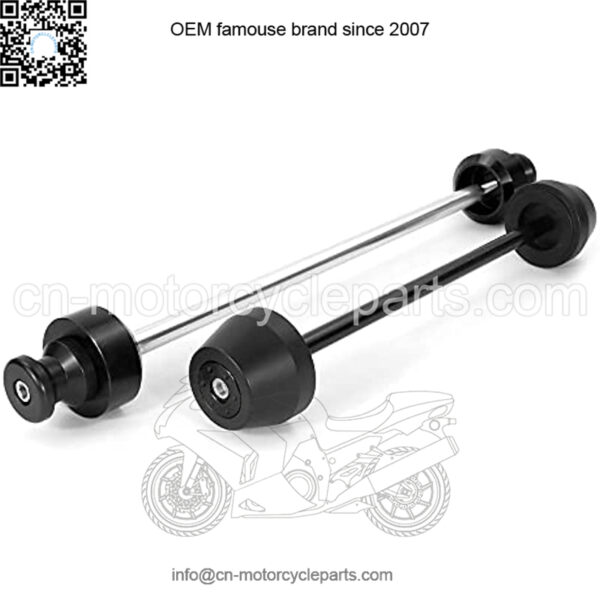 Front and Rear Axle Sliders & Swing Arm Stand Bobbins, Fit for MT-07 2014 2015 2016 2017 2018 2019 2020 2021 & FZ-07 Motorcycle Front and Rear Axle Sliders CNC Aluminum (Black) - Image 5