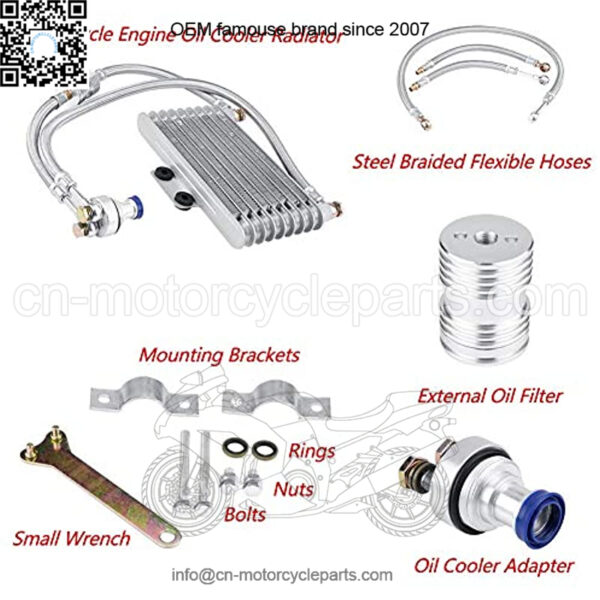 Aluminum Motorcycle Engine Oil Cooler Radiator Kits modified for CB CG Engine - Image 4