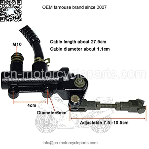 Motorcycle Rear Brake Master Cylinder Pump Hydraulic Refit for Motorbike ATV Dirt Bike Compatible with Kawasaki Ninja ZX6 ZX7 - Image 4