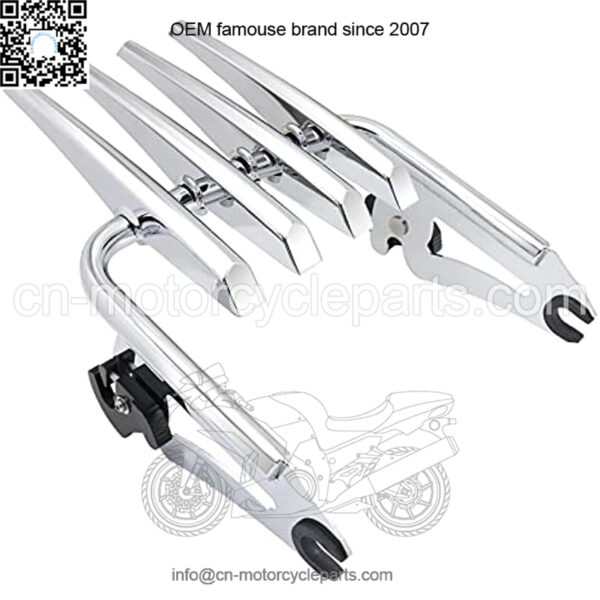 Aluminum Chrome Luggage Rack Compatible for Harley Touring Accessories 2009-2021 Street Glide, Road King, Premium Custom Stealth Detachable Mounting Rack, Two-Up Tour Pack Mounting Bracket Racks