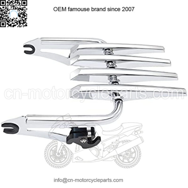 Aluminum Chrome Luggage Rack Compatible for Harley Touring Accessories 2009-2021 Street Glide, Road King, Premium Custom Stealth Detachable Mounting Rack, Two-Up Tour Pack Mounting Bracket Racks - Image 5