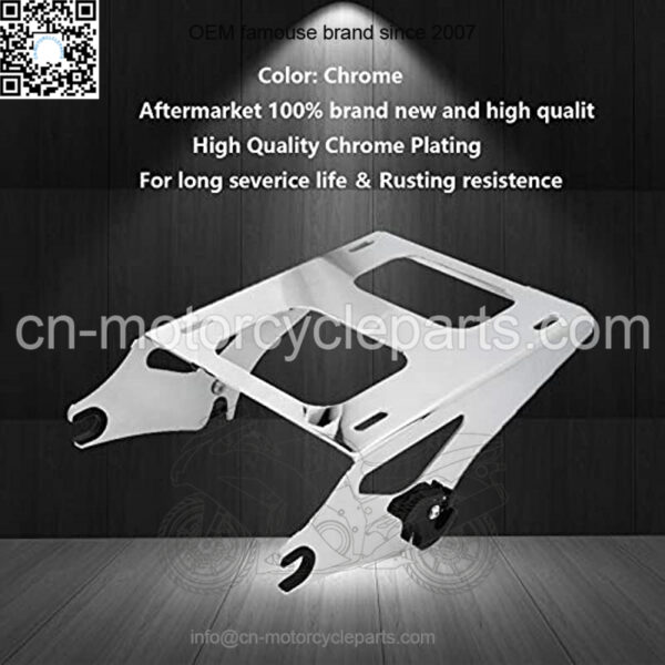 Chrome Two-Up Tour Pack Pak Mounting Luggage Rack Detachable    4 Point Docking Hardware Kit Compatible with Harley Touring Road King Electra Road Street Glide 2014-2021 - Image 2