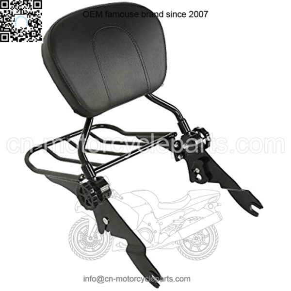 Adjustable Sissy Bar w/Luggage Rack fits for Harley Davidson Touring Road King, Road Glide, Street Glide,Electra Glide,Ultra Classic 2009-2021,Black