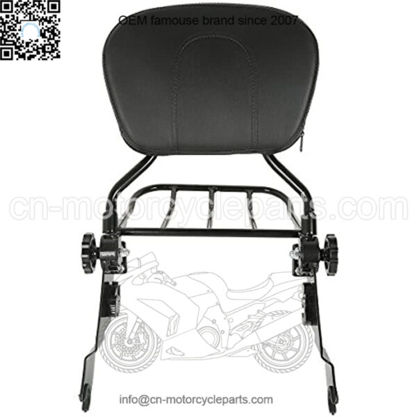 Adjustable Sissy Bar w/Luggage Rack fits for Harley Davidson Touring Road King, Road Glide, Street Glide,Electra Glide,Ultra Classic 2009-2021,Black - Image 2