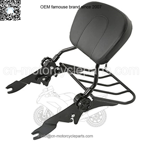 Adjustable Sissy Bar w/Luggage Rack fits for Harley Davidson Touring Road King, Road Glide, Street Glide,Electra Glide,Ultra Classic 2009-2021,Black - Image 3