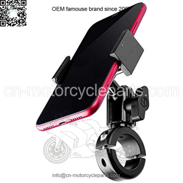 Metal Motorcycle Mount for Phone - by TACKFORM [Enduro Series] - NO Slings Needed. Rock Solid Holder Compatible with Regular and Plus Sized iPhone and Samsung Devices. Industrial Spring Grip