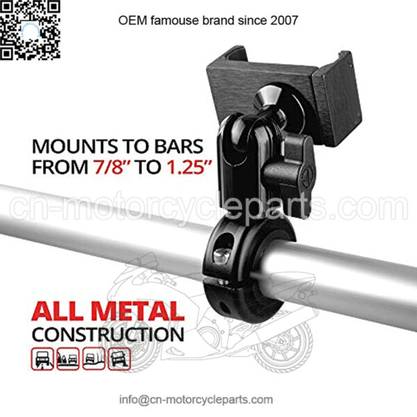 Metal Motorcycle Mount for Phone - by TACKFORM [Enduro Series] - NO Slings Needed. Rock Solid Holder Compatible with Regular and Plus Sized iPhone and Samsung Devices. Industrial Spring Grip - Image 4
