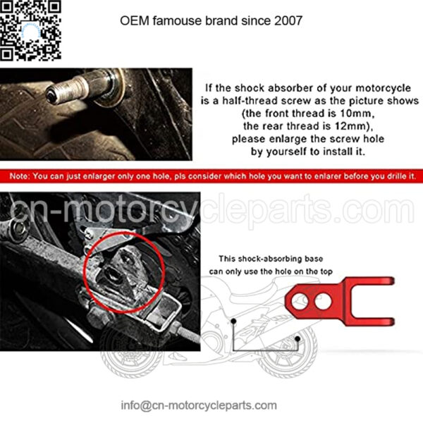 M10 Motorcycle Universal Rear Shock Absorber Riser Heightening Device Pad Black - Image 4
