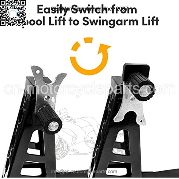 Sport Bike Motorcycle Front & Rear Combo Lift Stands Black Universal Front Wheel Fork & Rear Swingarm Spool Lift Stands Compatible with Most Yamaha Honda Kawasaki Suzuki Ducati BMW - Image 3