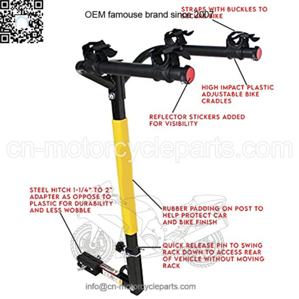 50025 Hitch Mounted 2-Bike Rack-100 lb Capacity - Image 2