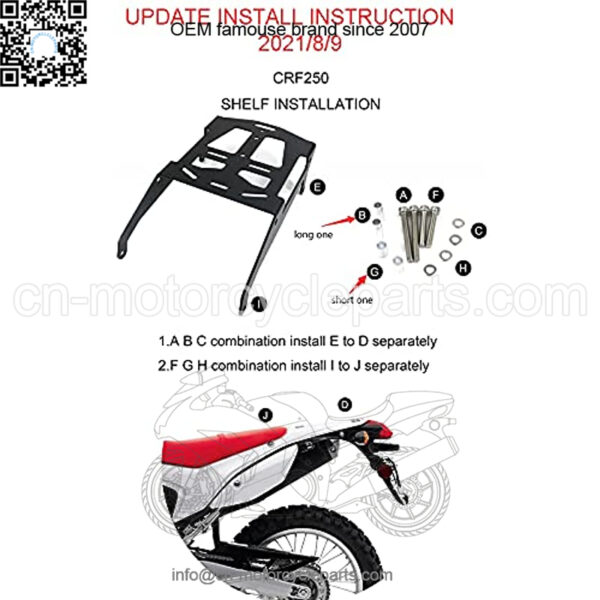 Luggage Rack Fit for CRF250L Luggage Storage Rack Carrier CRF250L CRF250M Rally Rear Tail Storage Rack Cargo CRF250L Rally Motorcycle Luggage Rack Bracket CRF250L Rally 2018 2019 2020 2021 - Image 3