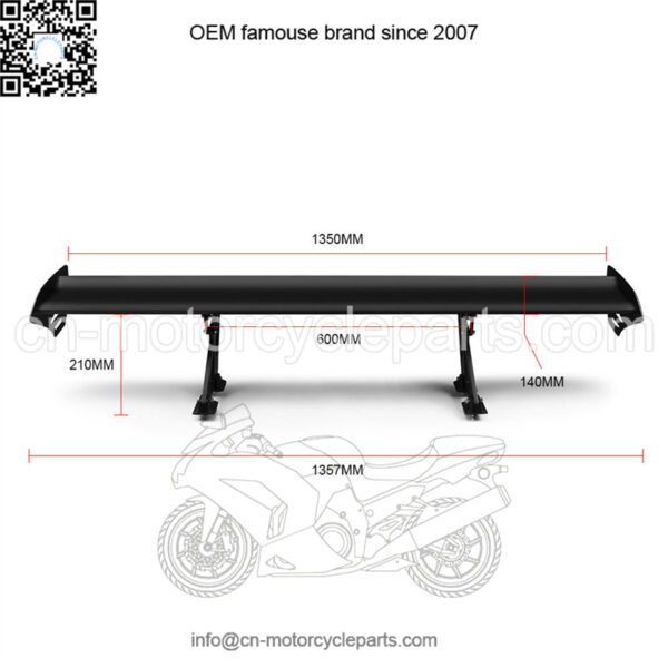 Car sedan modified GT perforated single-layer aluminum alloy rear wing sedan car fixed wind spoiler - Image 2