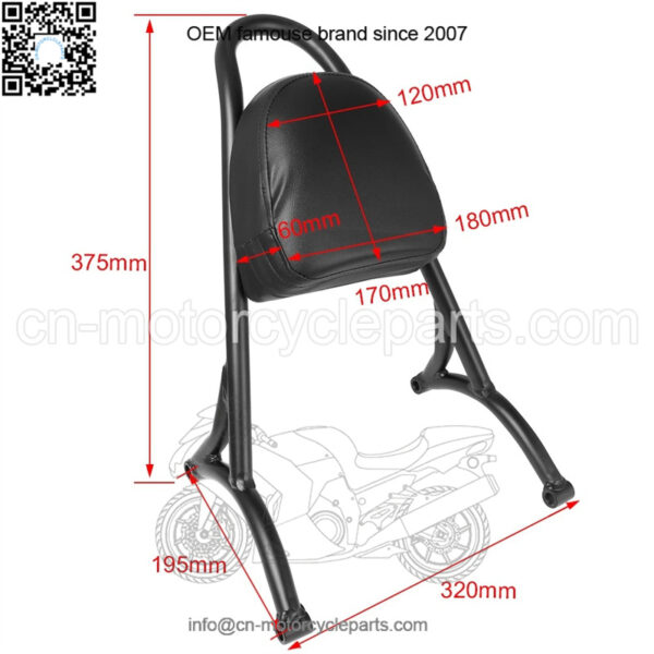 Motorcycle Harley XL883 1200 X48 round tube backrest with backpack export version quality - Image 5
