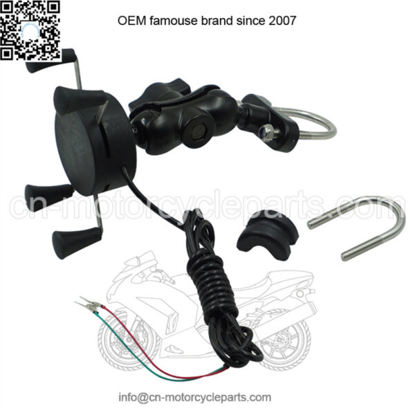 Motorcycle electric vehicle off-road vehicle handlebar faucet mobile phone holder wireless charging cross-border best-selling factory direct supply for general use - Image 2