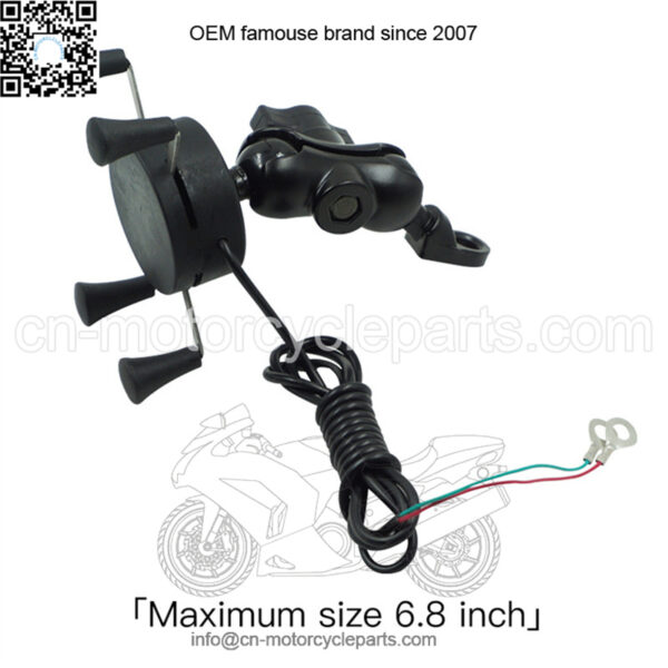 Motorcycle electric vehicle off-road vehicle handlebar faucet mobile phone holder wireless charging cross-border best-selling factory direct supply for general use - Image 4
